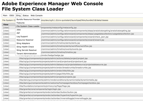 Finding the FSClassLoader OSGi Console