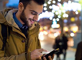 Man using mobile phone